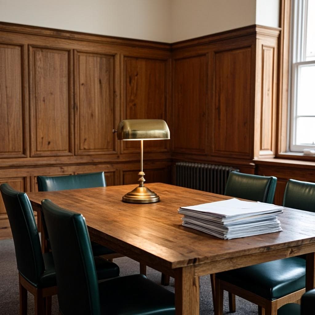 A quiet oak-panelled room with a long table — the setting for disciplined, patient capital.