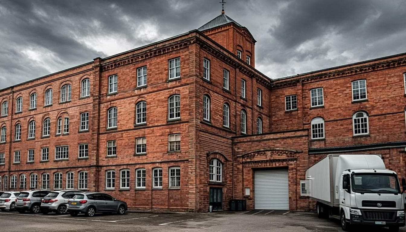 The handsome brick facade of an established British specialist manufacturing business — the kind of company worth carrying forward.
